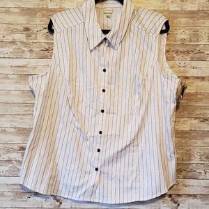 Merona White Stripped Button Down Size 24w NWT